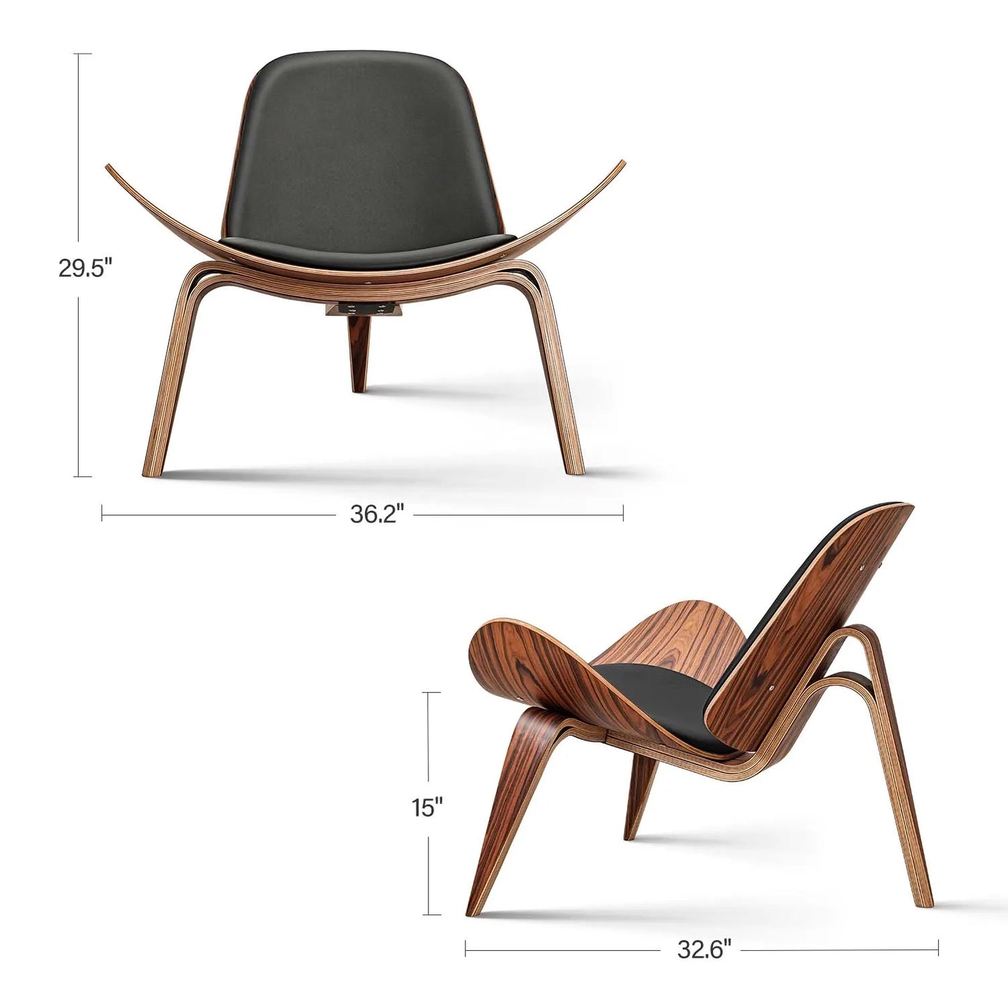 Luxe Three-Legged Lounge Chair – Stil och Komfort i Ett