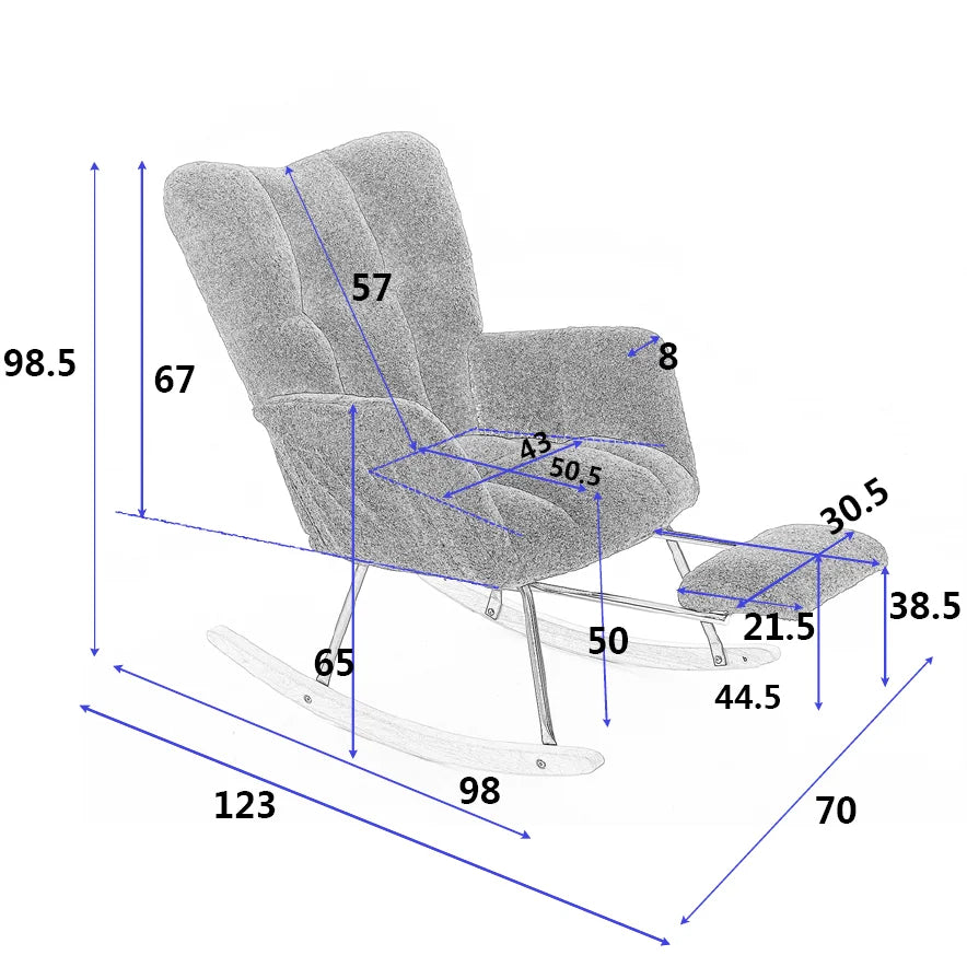 Teddy Gungstol med Fotstöd – Mjuk Komfort för Ditt Hem