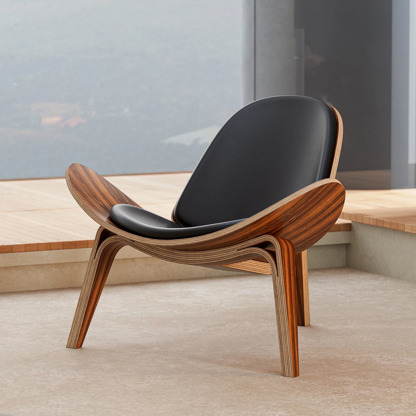 Luxe Three-Legged Lounge Chair – Stil och Komfort i Ett